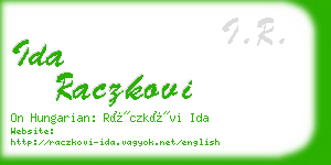 ida raczkovi business card